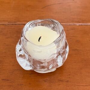 Kosta Boda Clear Glass Snowball Votive Candle Holder